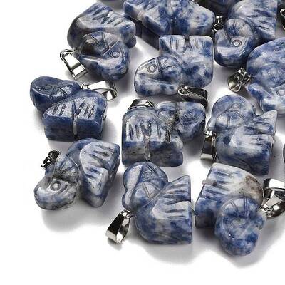 Natural Blue Spot Jasper Pendants