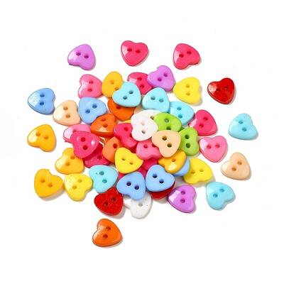 Acrylic Heart Buttons