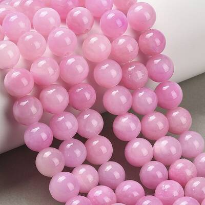 Natural Dyed Yellow Jade Gemstone Bead Strands