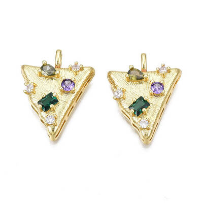 Brass Micro Pave \nCubic Zirconia Pendants