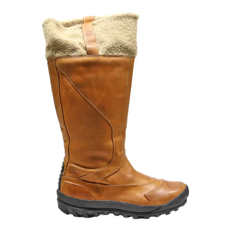 TIMBERLAND High Boots Brown Leather Womens UK 6.5