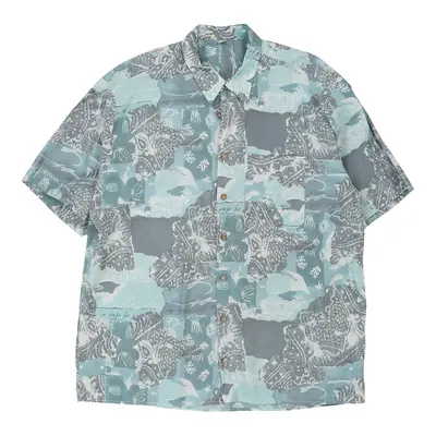 Unbranded Patterned Shirt - 2XL Blue Cotton