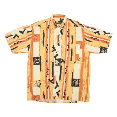GOLFER'S CLUB Mens Shirt Orange Geometric M