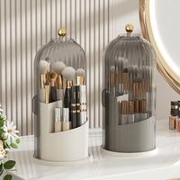Rotating Makeup Brush Holder Organizer With Lid Luxury Cosmetic Organizer Lipstick Eyebrow Pencil Holder Eye Shadow Storage B...