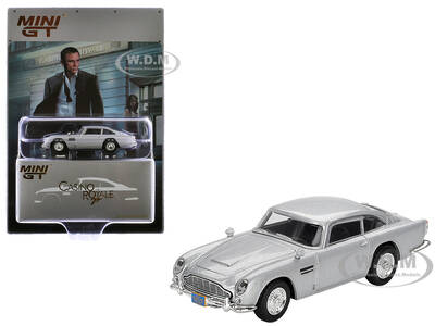 Aston Martin DB5 Birch Silver Metallic 007 James Bond Casino Royale (2006) Movie Limited Edition 1/64 Diecast Model Car by ...