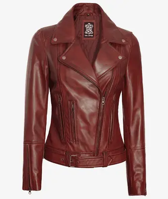 Maroon leather jacket
