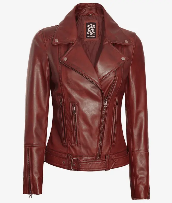 Maroon leather jacket