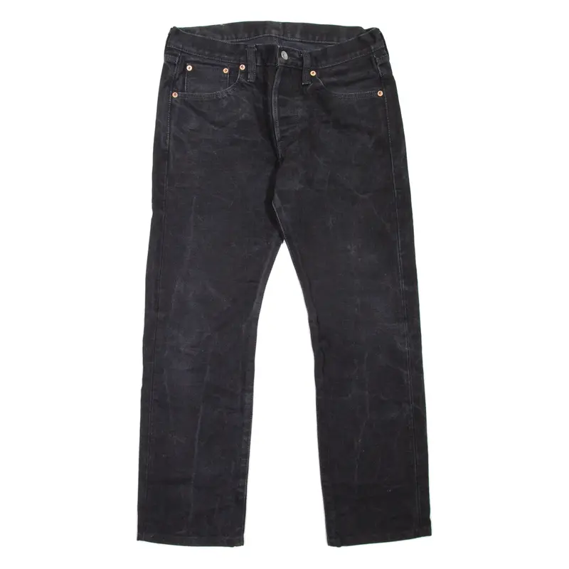 IRON HEART Mens Jeans Black Regular Straight W30 L27