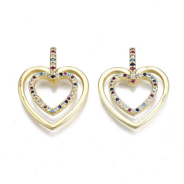 Brass Micro Pave Cubic Zirconia Pendants