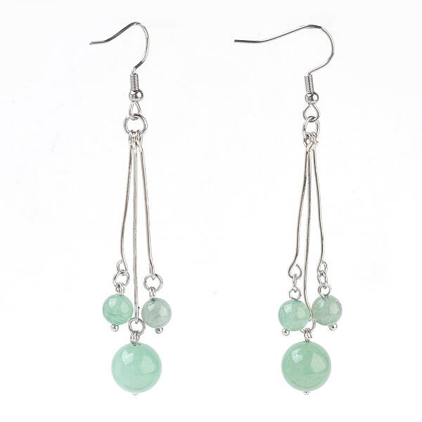 Natural Green Aventurine Dangle Earrings