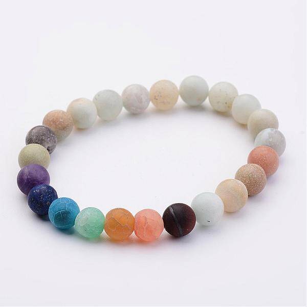 Natural Amazonite & Gemstone Beads Stretch Bracelets