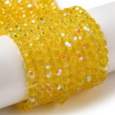 Electroplate Transparent Glass Beads Strands