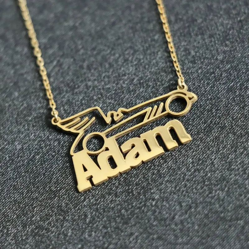 Race Car Necklace Personalized, Customized Gift For Car Lover, Car Guy Gift, Driver Gifts, Personalized Gifts For Him, Car Pe...