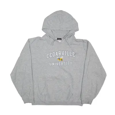GEAR FOR SPORT Cedarville University USA Hoodie Grey Pullover Womens XL