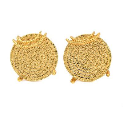 Brass Stud Earring Findings with Round Tray