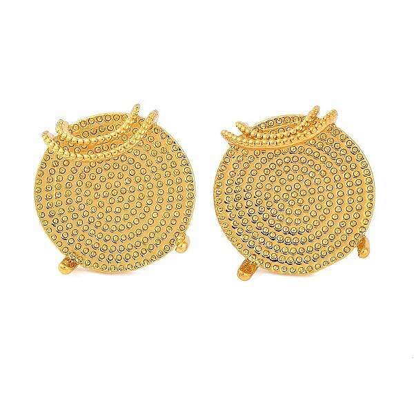 Brass Stud Earring Findings with Round Tray