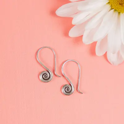 Small Swirl Sterling Silver Earrings