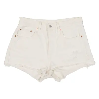 LEVI'S 501 BIG E Womens Denim Shorts White S W28
