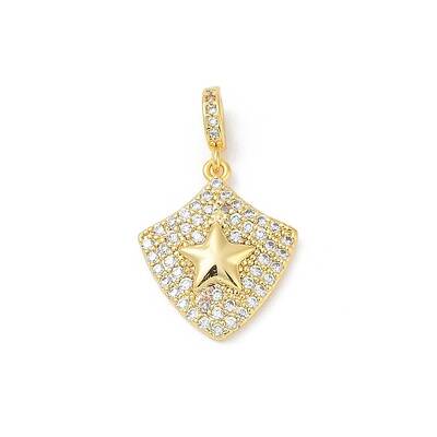 Brass Micro Pave Clear Cubic Zirconia Pendants