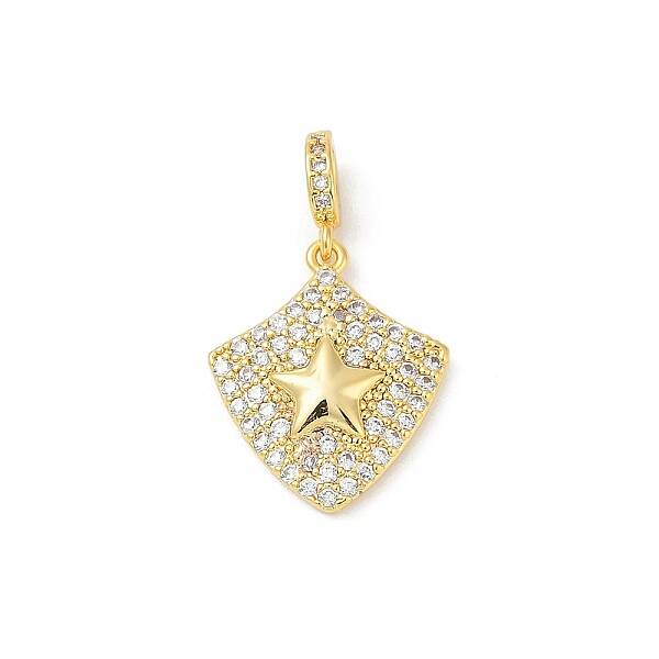 Brass Micro Pave Clear Cubic Zirconia Pendants