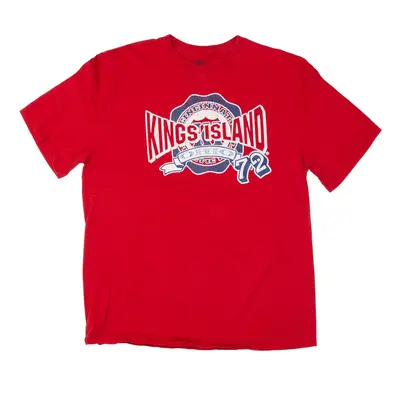 JERZEES Kings Island Ohio USA T-Shirt Red Short Sleeve Mens M