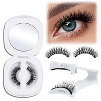 Magnetic Eyelashes, Reusable No Glue Needed Magnetic Eyelashes Kit with Applicator Lash Clusters Kit without Eyeliner Easy to...