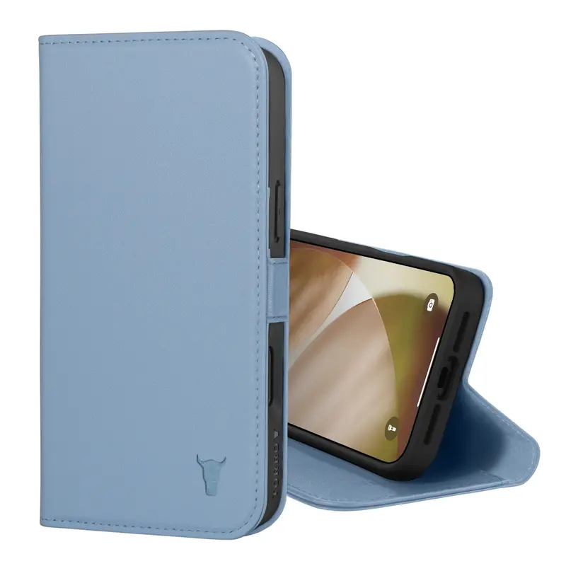 Apple iPhone 18 Pro / 17 Pro Leather Wallet Case (MagSafe Charging) - Light Blue