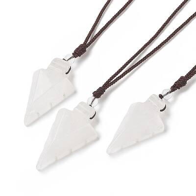 Natural Quartz Crystal Arrow Pendant Necklace