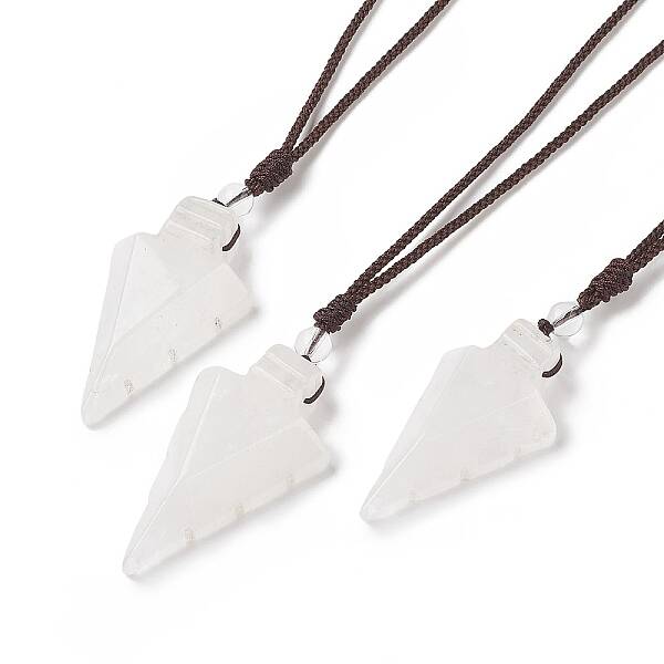 Natural Quartz Crystal Arrow Pendant Necklace