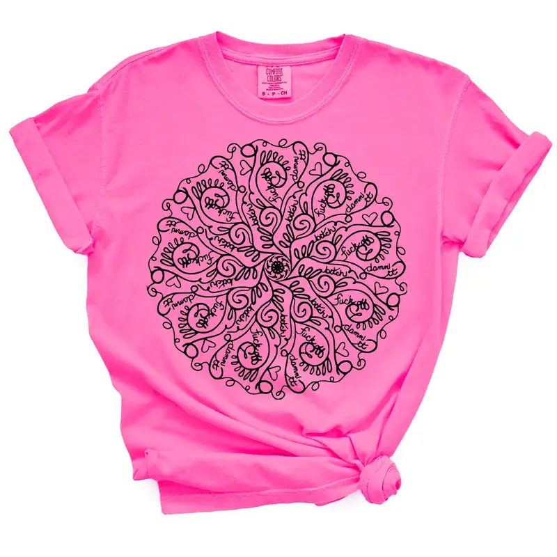 Curse Word Mandala TShirt - Casual Summer Top For Women