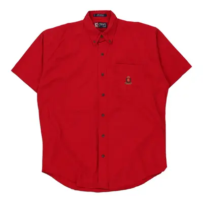 Chaps Ralph Lauren Short Sleeve Shirt - Medium Red Cotton