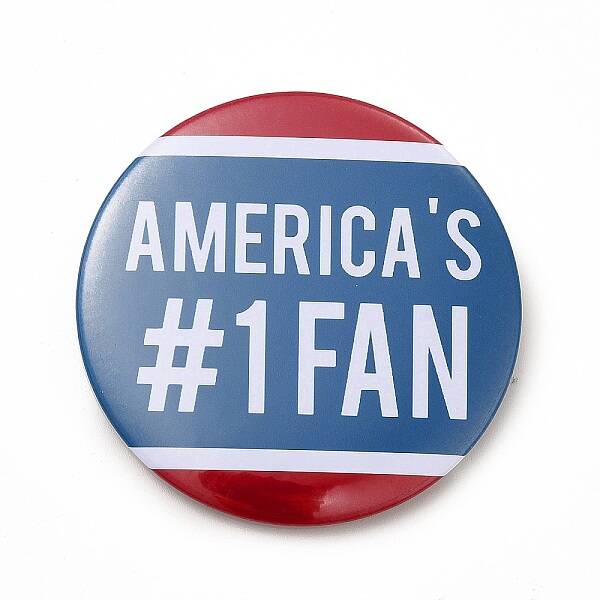 Independence Day Flat Round Tinplate Badge Pins