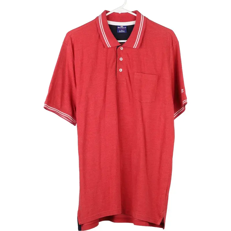 Champion Polo Shirt - XL Red Cotton