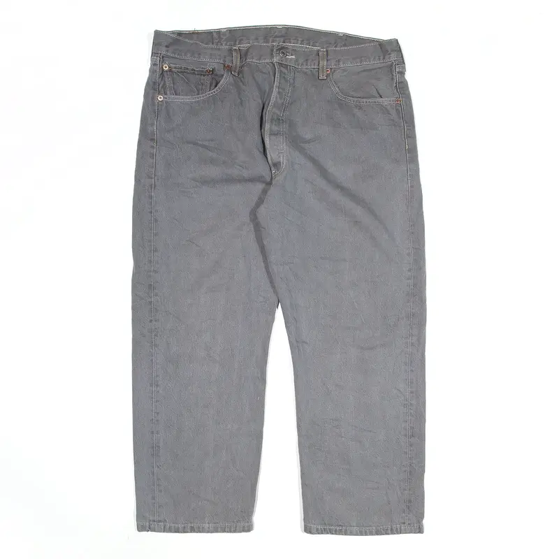 LEVI'S 501 Jeans Grey Denim Regular Straight Mens W36 L25