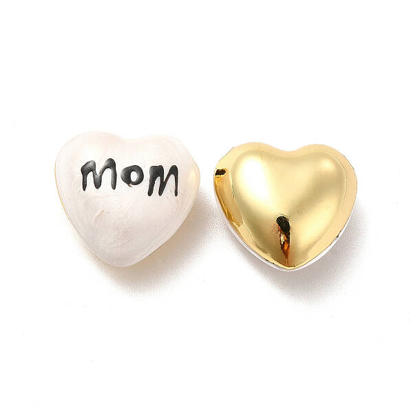 Mother's Day Brass Enamel Beads