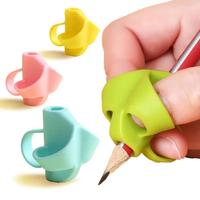 Random Color Three Finger Pen Grip, 3 Counts/10pcs Corrective Grip Writing Tools, Stationery Supplies for Students,  Ergonomi...