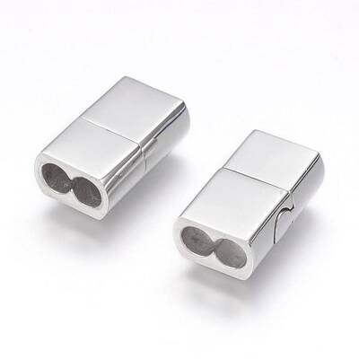 Tarnish Resistant 304 Stainless Steel Magnetic Clasps with Glue-in Ends