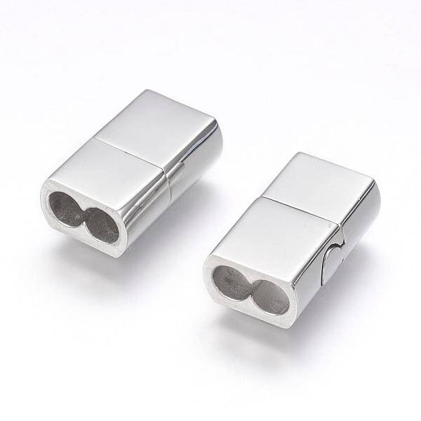 Tarnish Resistant 304 Stainless Steel Magnetic Clasps with Glue-in Ends