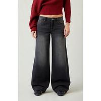 Pacsun Women's Casey Low Rise Baggy Jeans Black Tinted