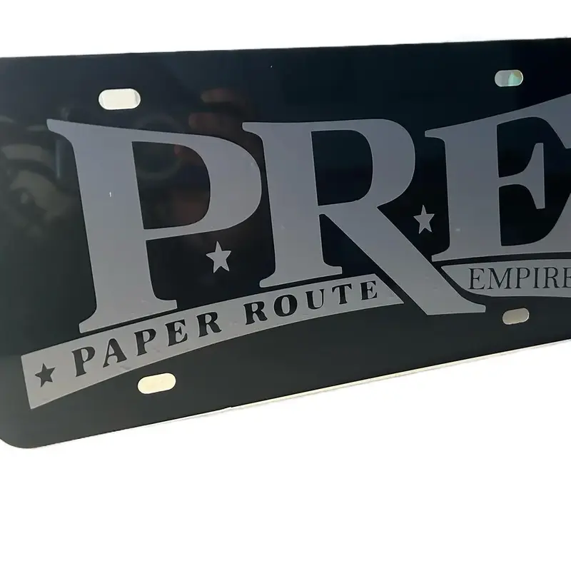 Paper Route Empire P.R.E/ license plate