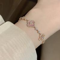 2025 New Light Luxury Four-leaf Clover Hollow Adjustable Bracelet Advanced Temperament Charm Bracelet Elegant Hand Jewelry fo...