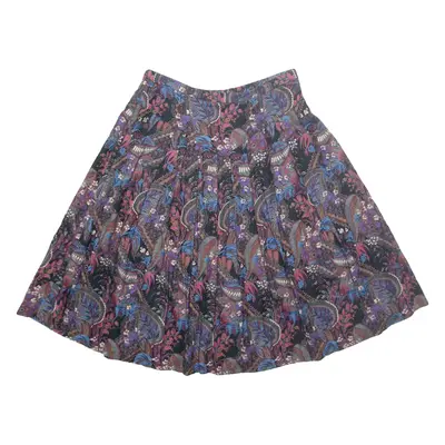 Womens A-Line Skirt Blue Midi Crazy Pattern M