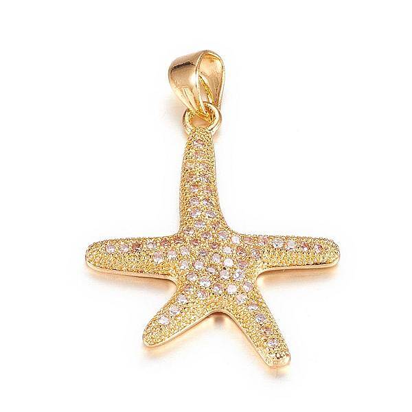 Brass Micro Pave Cubic Zirconia Pendants