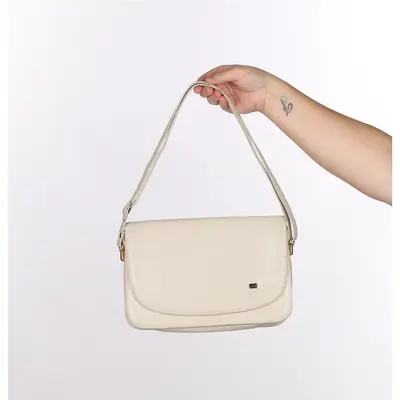 Unbranded Shoulder Bag - No Size Cream Leather