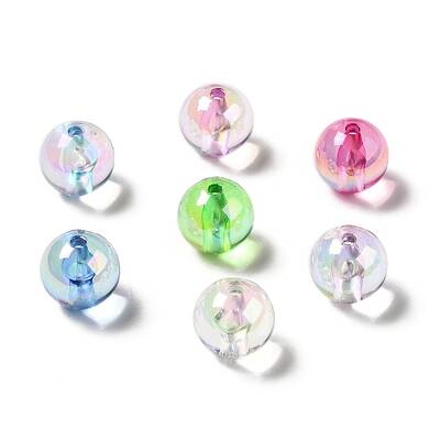 UV Plating Rainbow Iridescent Acrylic Beads