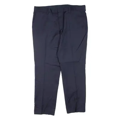 BOSS HUGO BOSS Mens Trousers Blue Regular Tapered Wool W36 L28