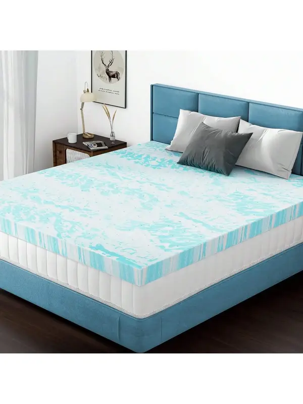2/3 Inch Gel Memory Foam Mattress Topper – Cooling Ventilated Bed Pad, CertiPUR-US Certified, Breathable Foam Topper for Sl...