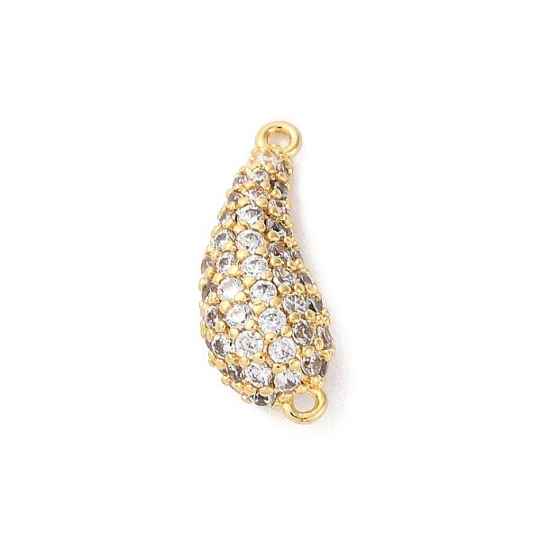 Brass Micro Pave Clear Cubic Zirconia Links Connector Charms