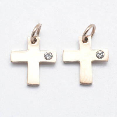 316 Surgical Stainless Steel Tiny Cross Charms