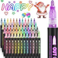 8/12/24/36/48 Colors Double Line Outline Art Pen Marker Pen Diy Graffiti Outline Marker Pen Highlighter Scrapbook Diary Poste...